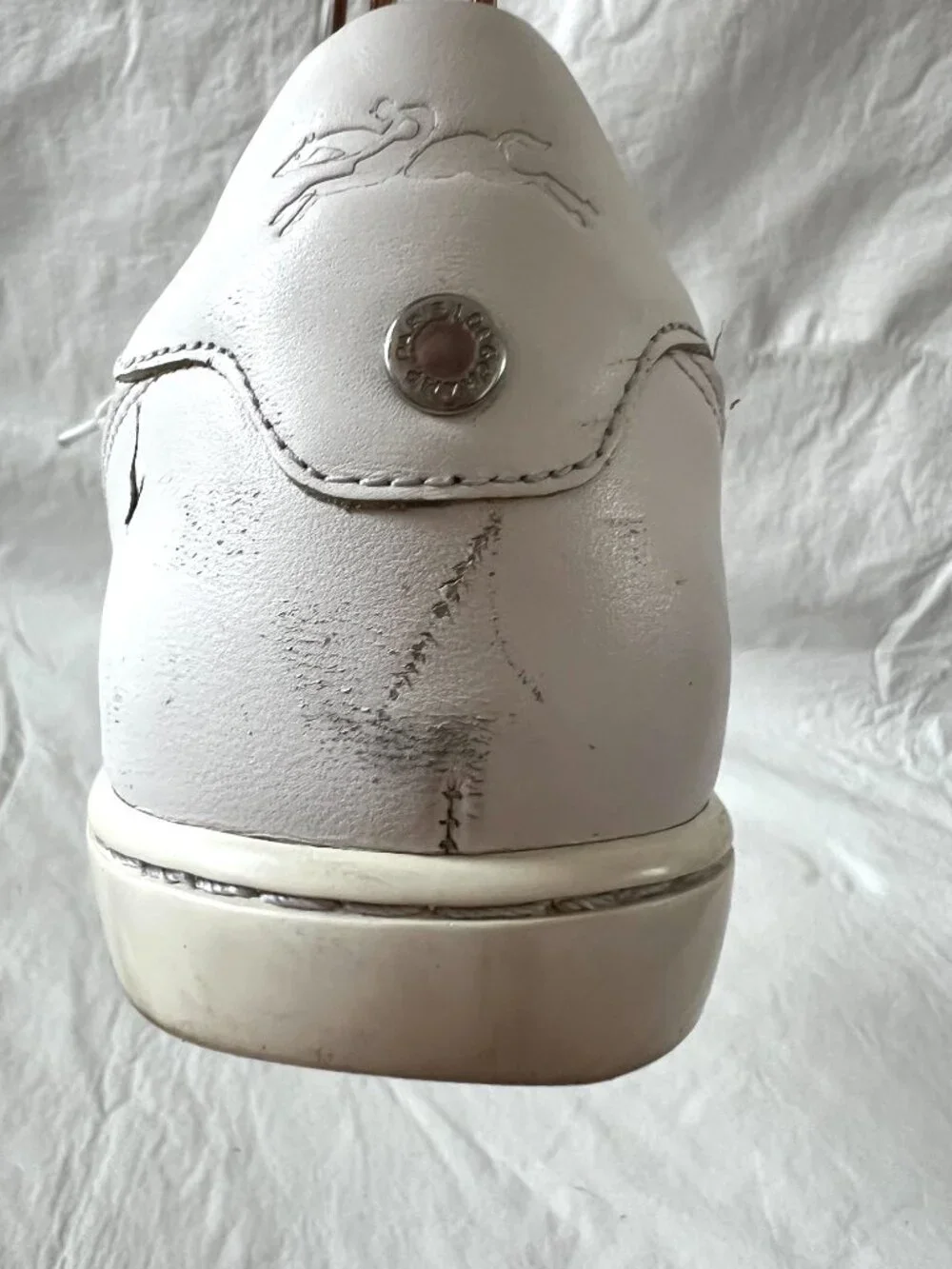 Longchamp sneakers FR 39 US 8 womens white leather lace up low top tennis shoes